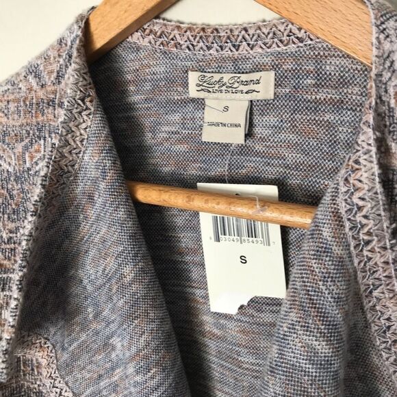 Lucky Brand Sz S Linen cotton blend cardigan grey - Picture 4 of 7